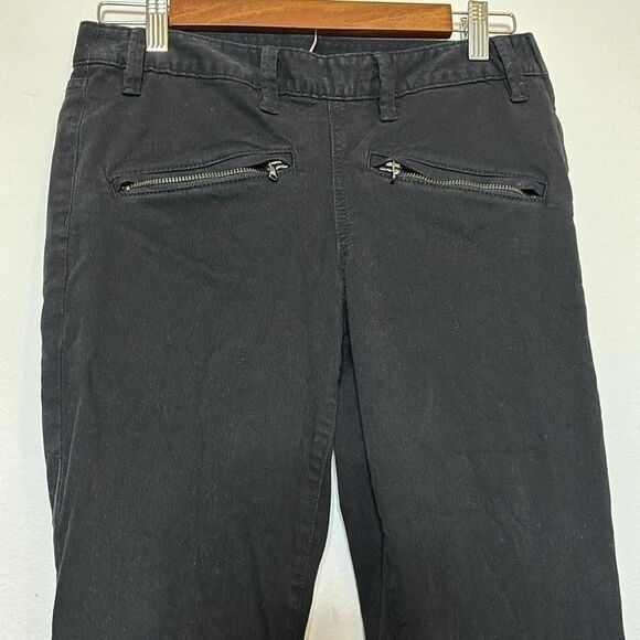 Tory Burch Skinny Black Stretch Side Zipper Jeans 27 Denim Luxury Casual - Picture 2 of 14